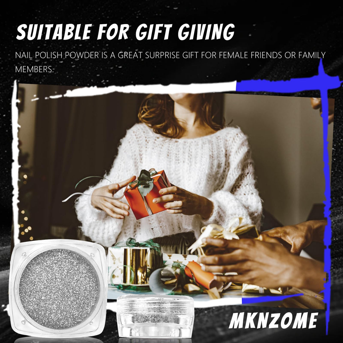 MKNZOME jars held in hand to show compact size and travel-friendly scale