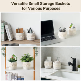 Mkono basket holding makeup brushes for quick access and neat organization