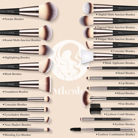 Mlemle close-up of soft synthetic bristles for smooth blending