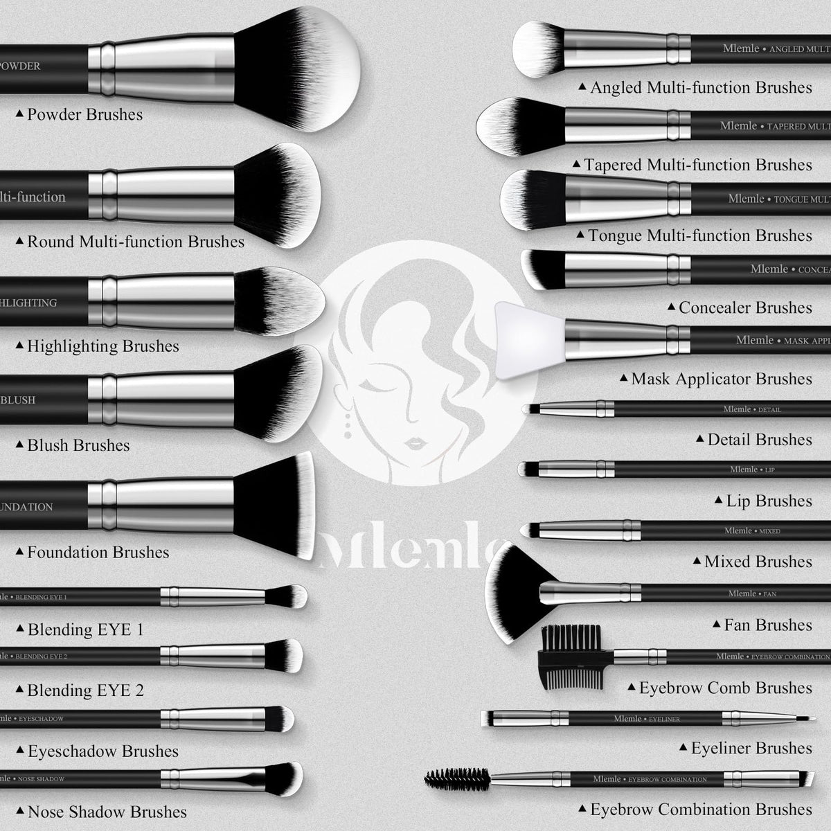 Mlemle bristle close-up showing soft synthetic nylon fibers for smooth blending