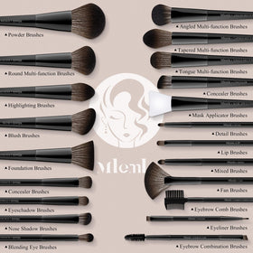 Mlemle close-up of soft synthetic bristles highlighting gentle feel and blending performance