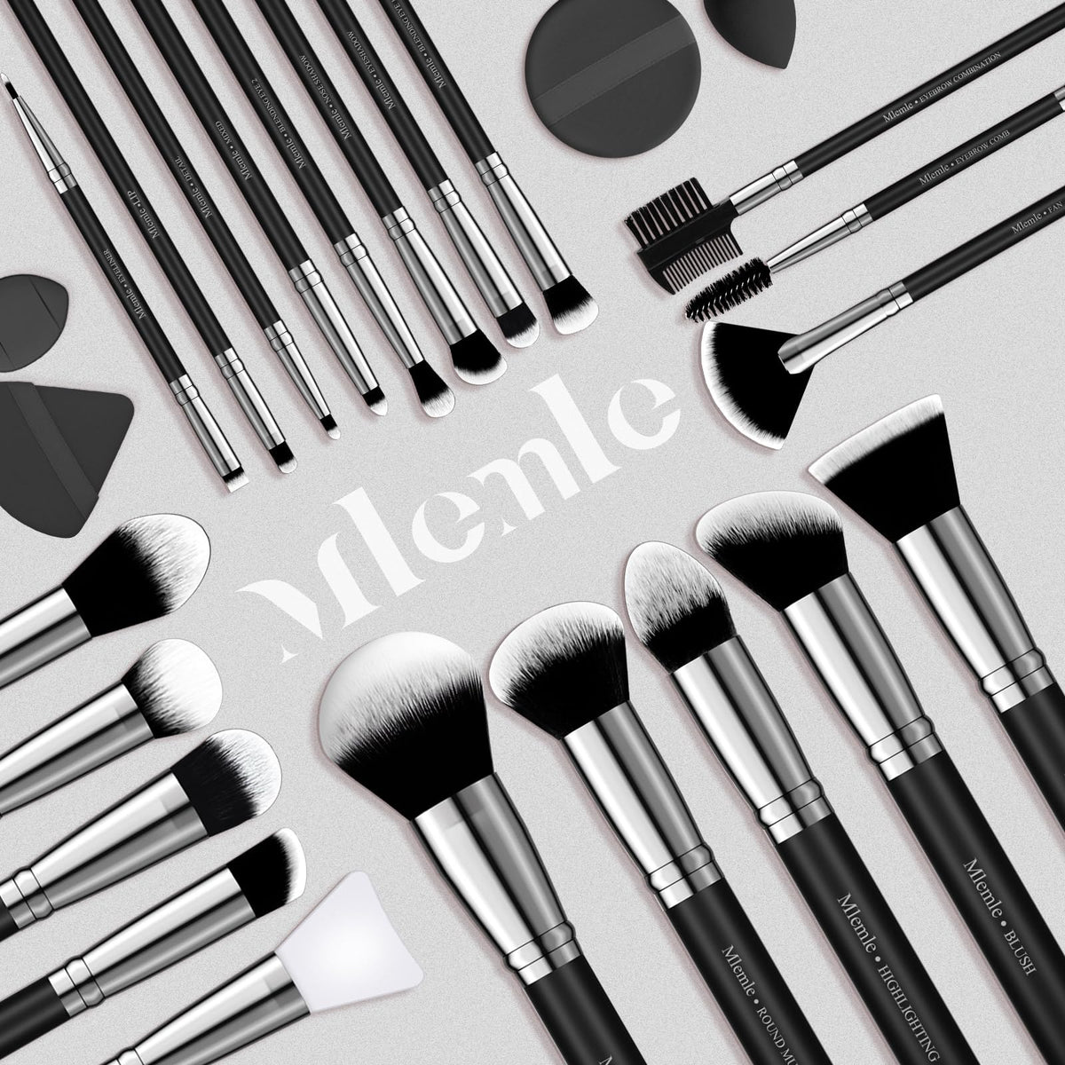Mlemle lifestyle vanity with brushes displayed for organized daily makeup efficiency