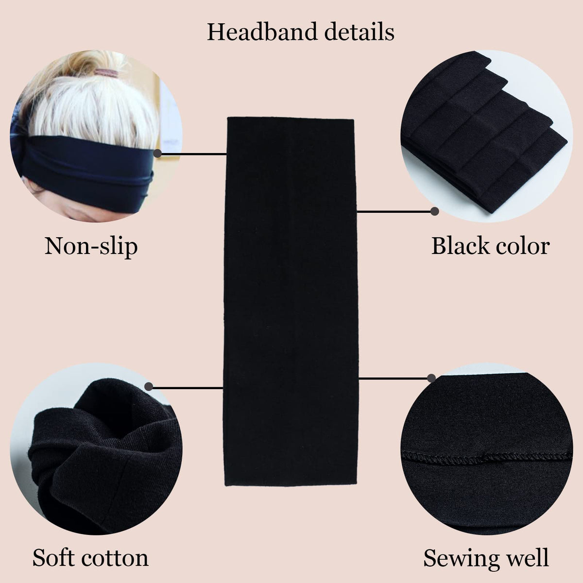 MLMOMVME headband stretched beside ruler showing expandable fit