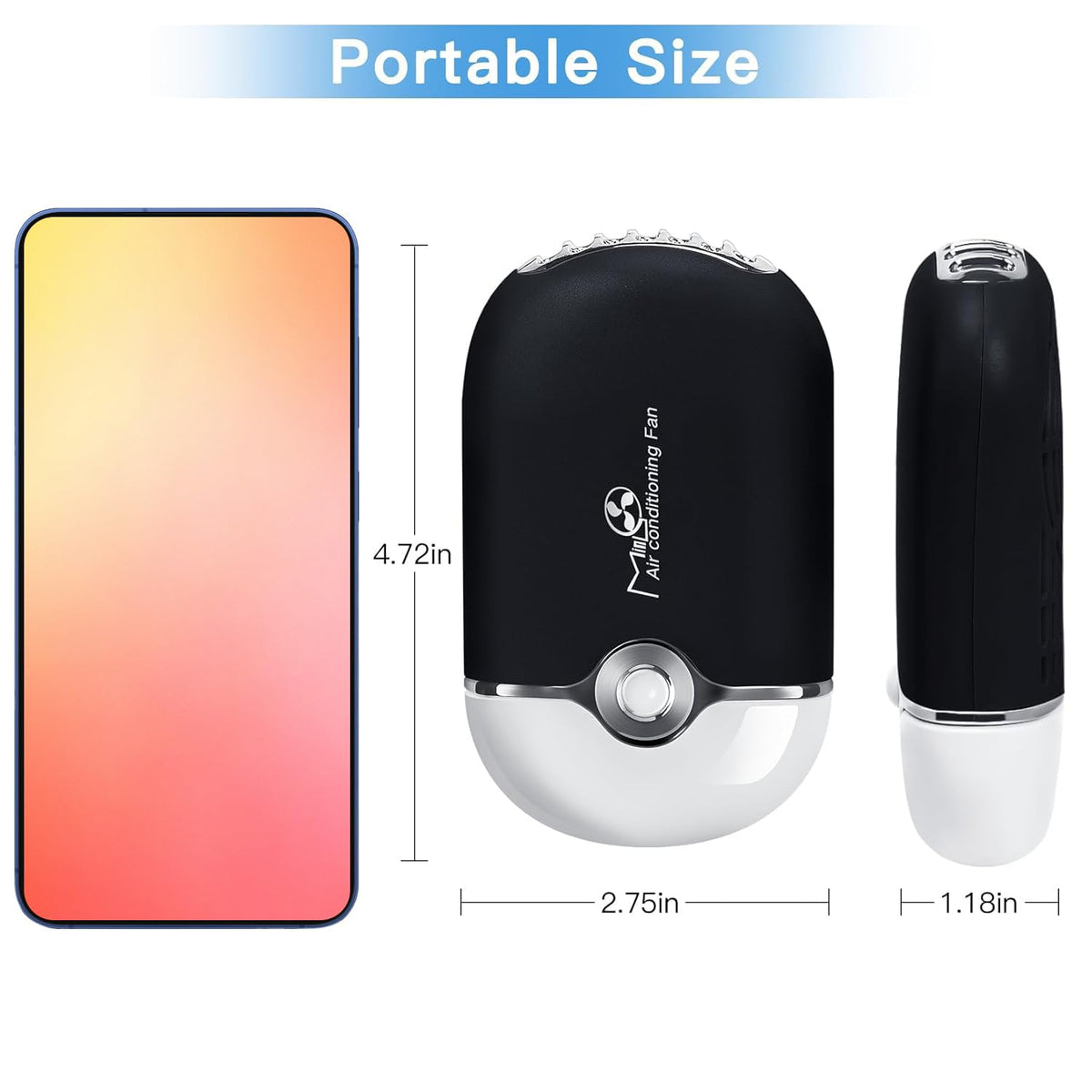 mlogiroa fan charging via type-c cable showing quick rechargeable convenience for long shifts