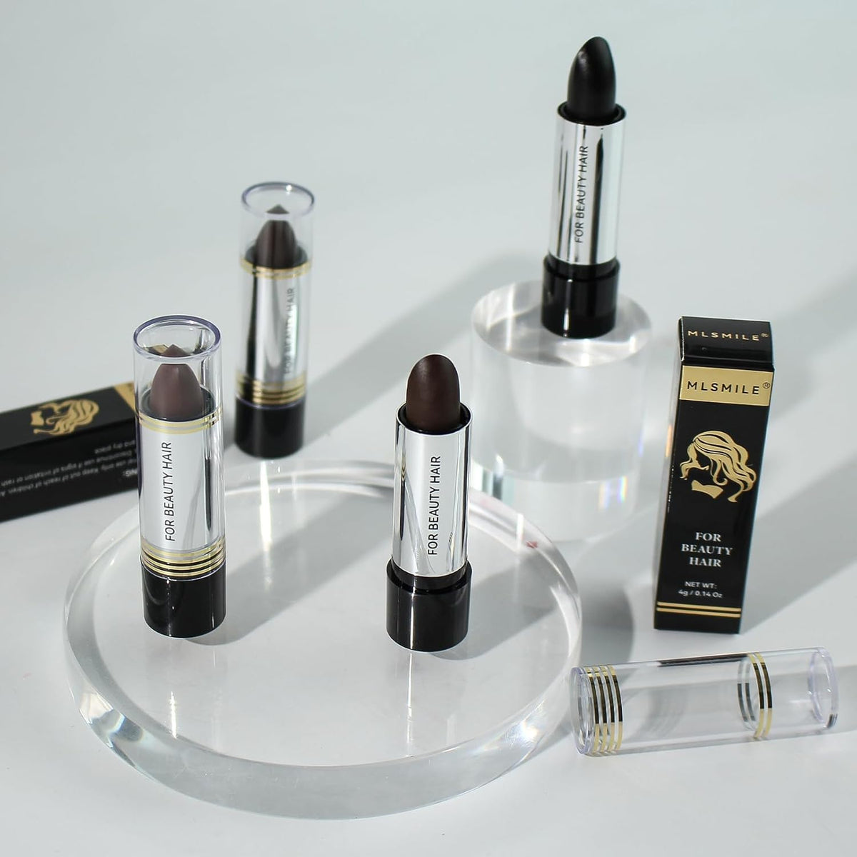 MLSMILE touch-up stick inside a purse illustrating portability and on-the-go fixes