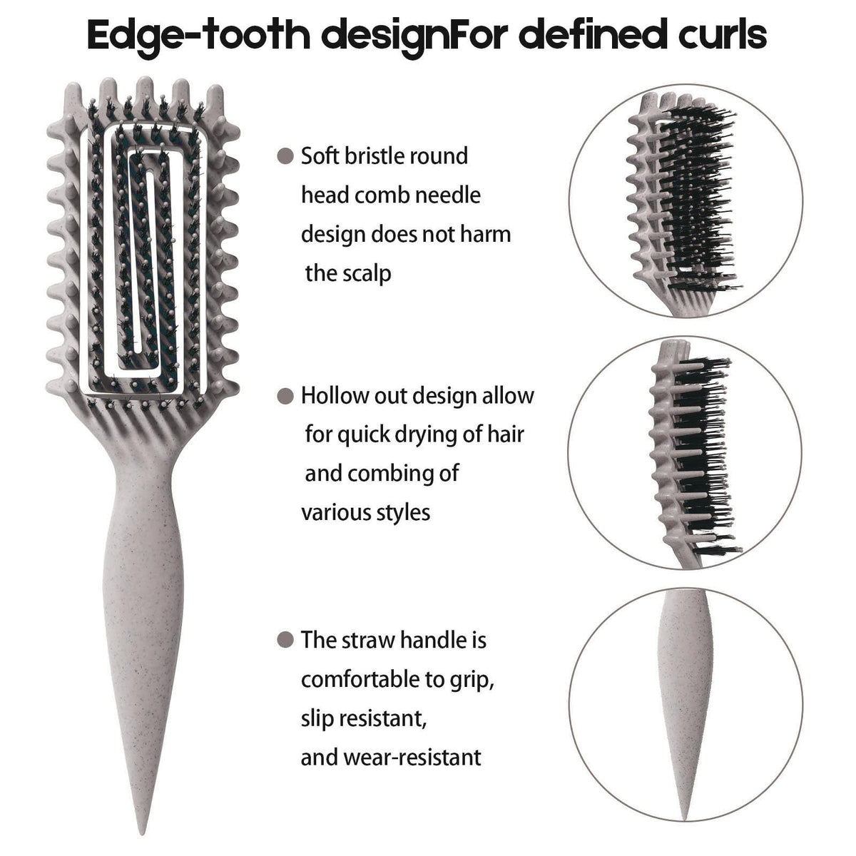 MMBVSZ Candybrush close-up of bristles demonstrating gentle detangling benefit