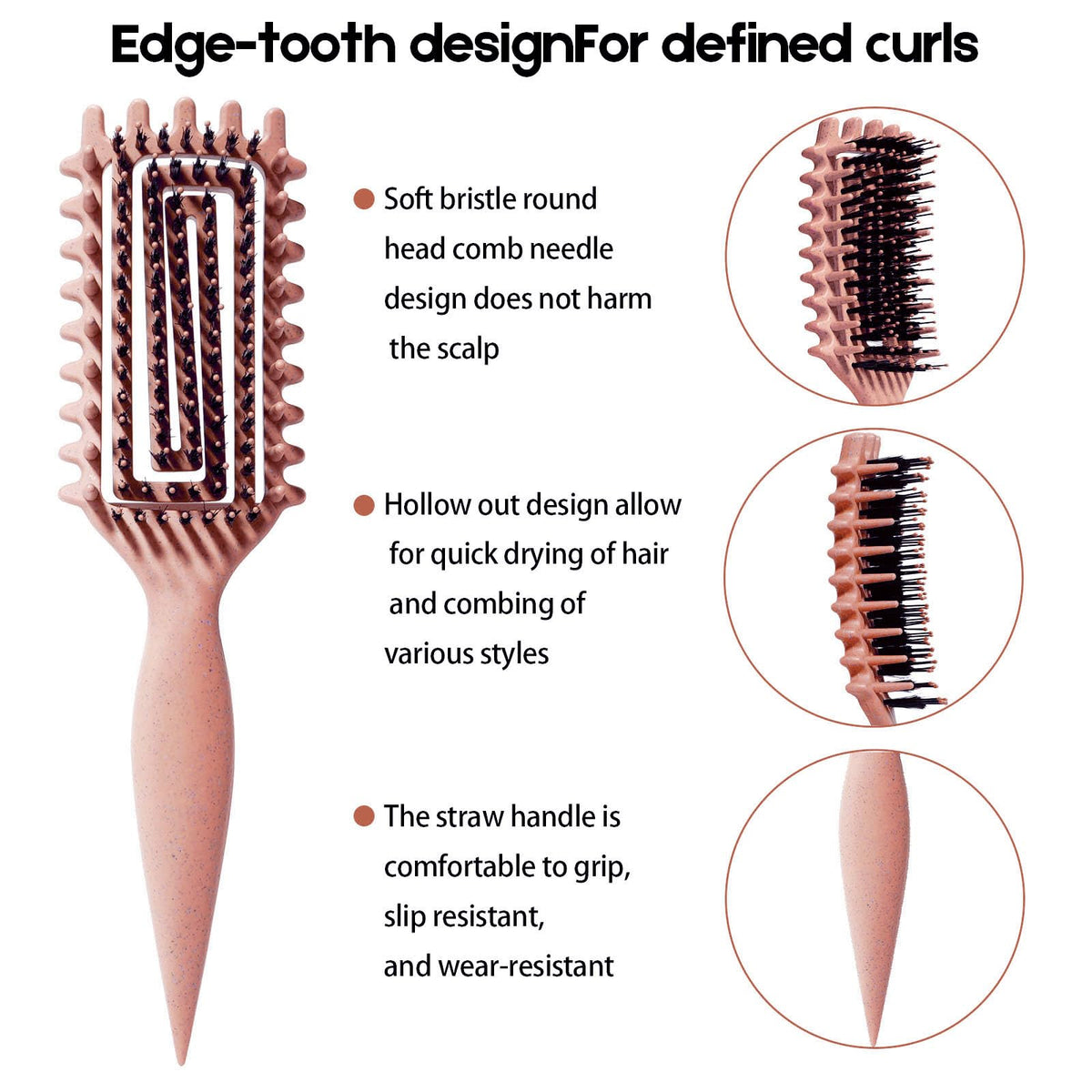 MMBVSZ Candybrush bristle close-up revealing spaced bristles that detangle without pulling