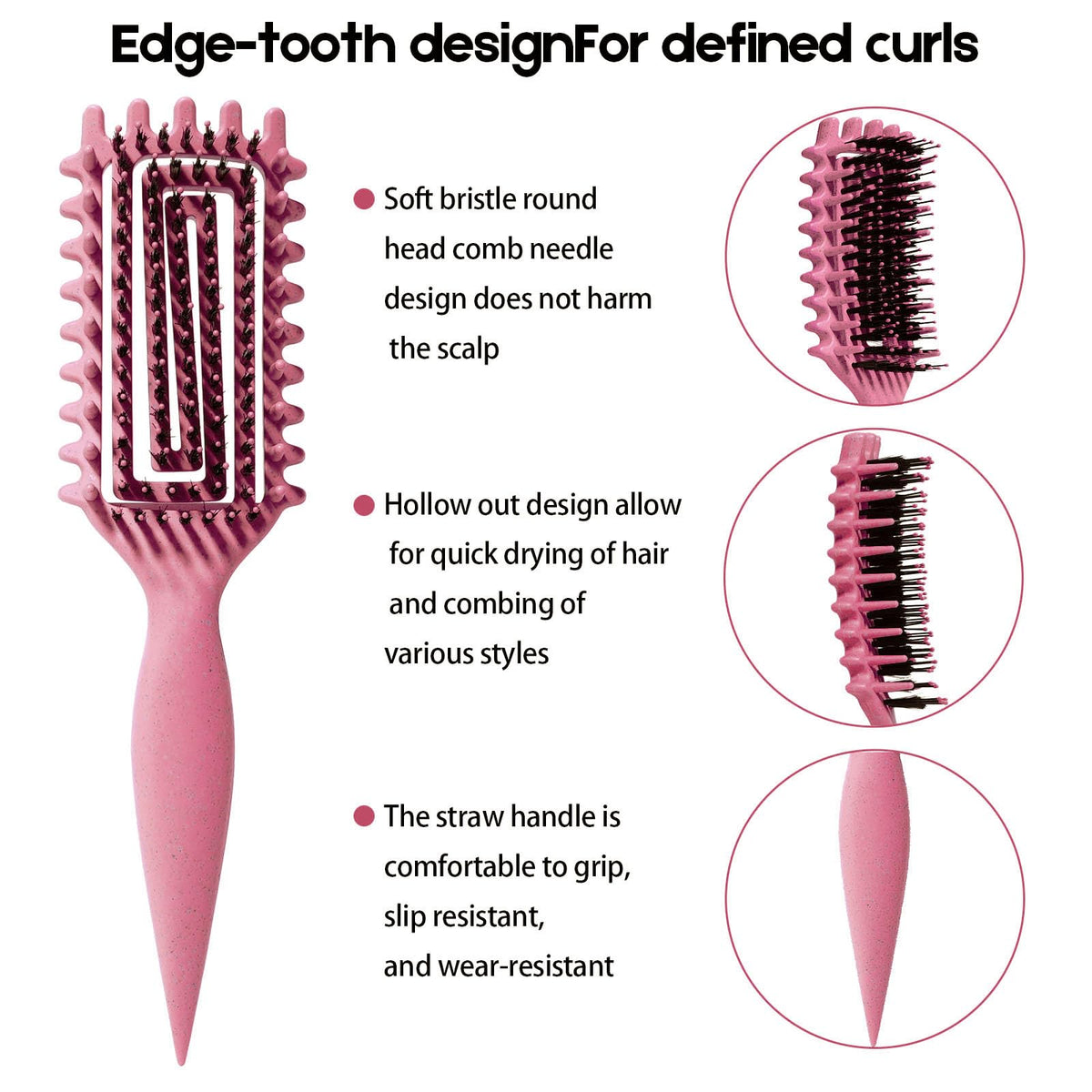 MMBVSZ Candybrush close-up of bristles highlighting gentle detangling and even separation
