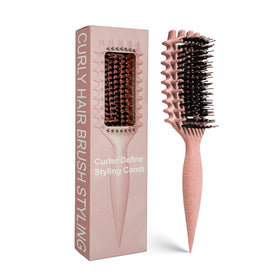 MMBVSZ Candybrush front view showing matte pink finish and ergonomic handle for easy styling