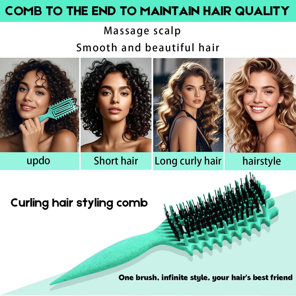 MMBVSZ Candybrush with styling product showing easier curl definition