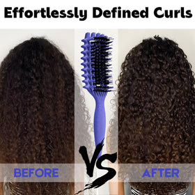 MMBVSZ used on wet curls showing product distribution and easier styling benefits