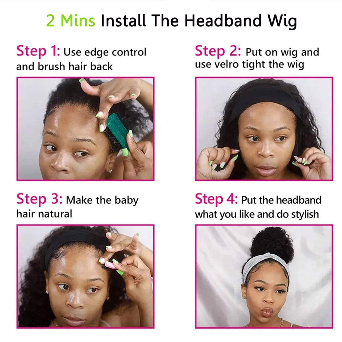 mmiQus styled wig with accessory showing versatile styling benefit