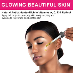 MMPANG dropper dispensing clear rosehip oil showing precise application control
