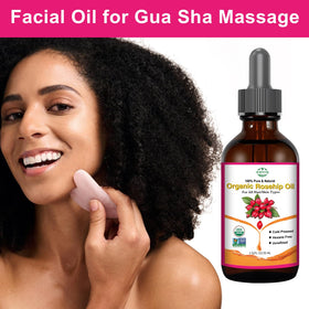 MMPANG applying rosehip oil to hair ends to nourish and reduce split appearance