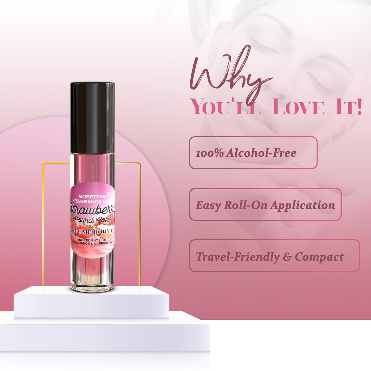 MOBETTER FRAGRANCE OILS oil on skin texture demonstrating smooth, moisturizing finish