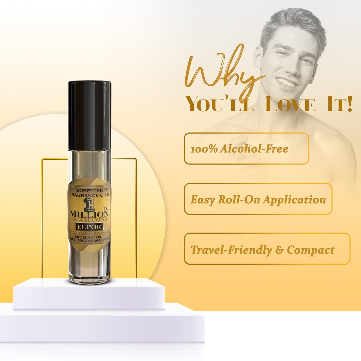 MOBETTER FRAGRANCE OILS oil drop on skin showing smooth texture and longer lasting scent