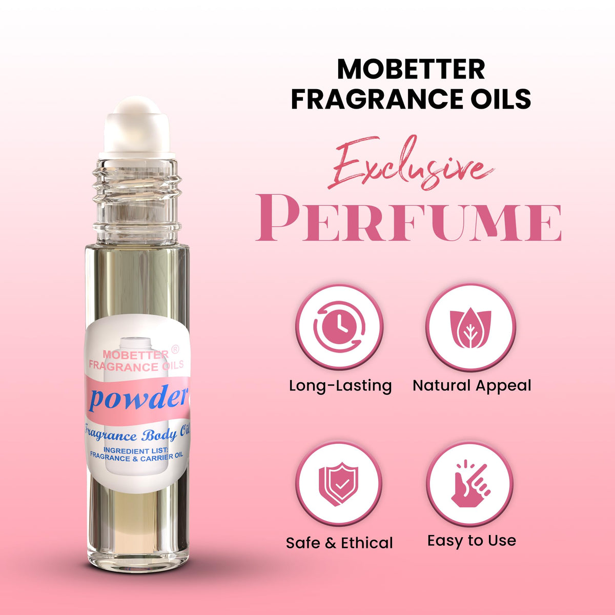MOBETTER FRAGRANCE OILS oil texture on skin close-up demonstrating smooth absorption