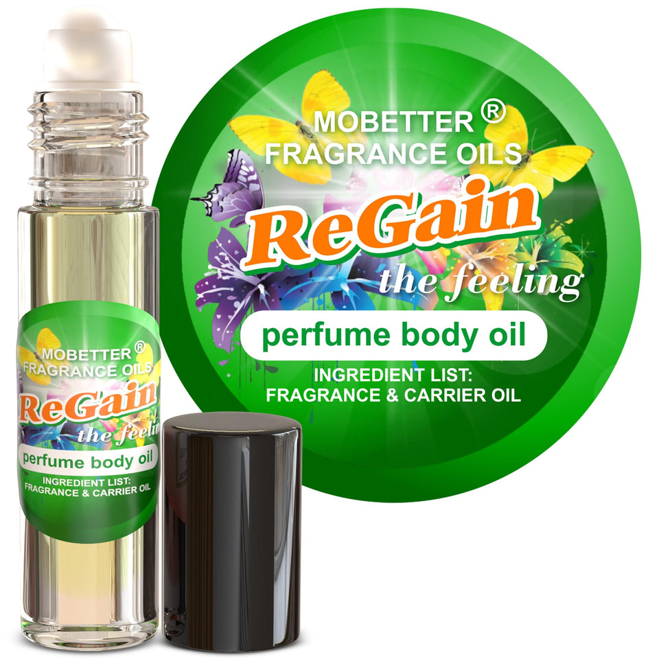 MOBETTER FRAGRANCE OILS front packaging showing travel roll‑on, convenient and portable