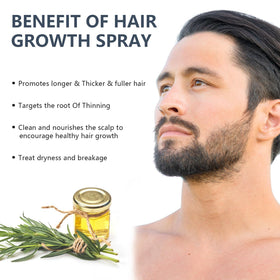 MOC LINK being sprayed on beard showing targeted facial hair strengthening