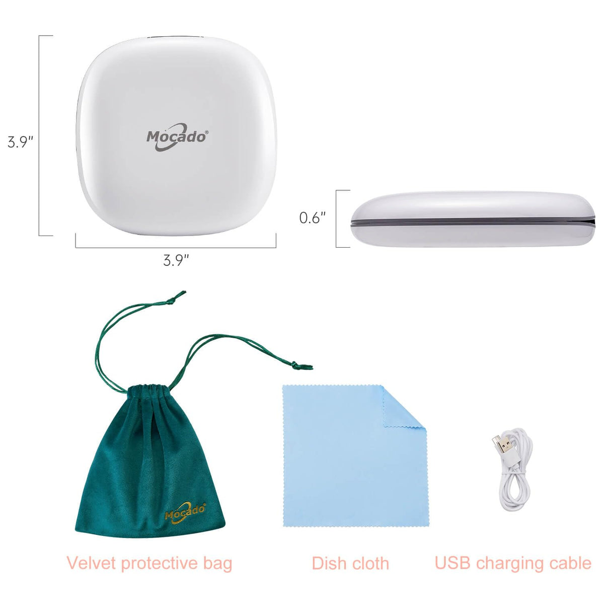 Mocado in use during travel showing precise makeup checks on the go benefit