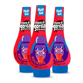 Moco de Gorila front packaging showing three squeezable bottles and value pack benefit