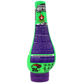 Moco de Gorila Galan bottle next to ruler to show 11.99 oz size and portability