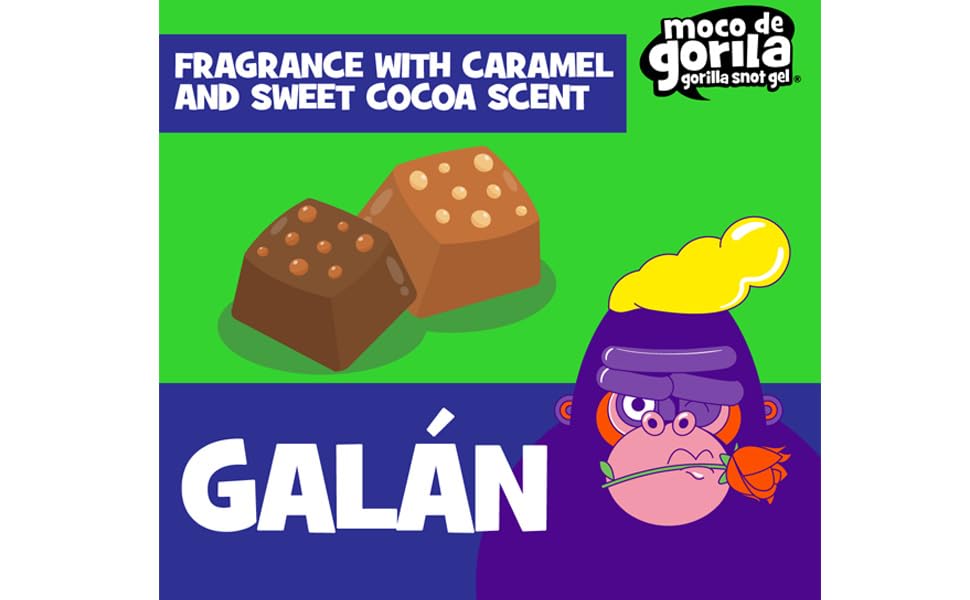Moco de Gorila Galan gel texture closeup highlighting smooth, non-greasy shine