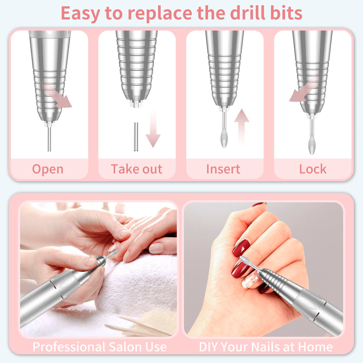 MOCOWIND drill held in hand for scale showing travel-ready size and ergonomic grip benefit
