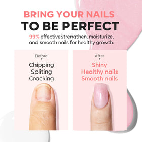 modelones application on fingernail demonstrating smoothing and coverage benefit