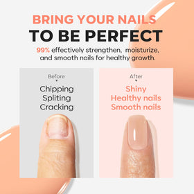 modelones polish applied on fingernail for natural nude coverage and strengthened finish