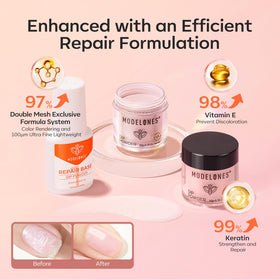 modelones application step dipping a nail into powder demonstrating simple at-home use