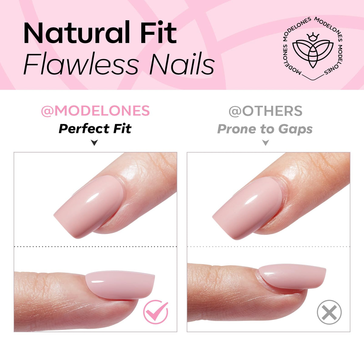 modelones application step pressing on nail for quick three-minute manicure