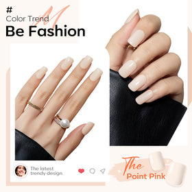 modelones hand pressing a nail on demonstrating easy three-step application benefit