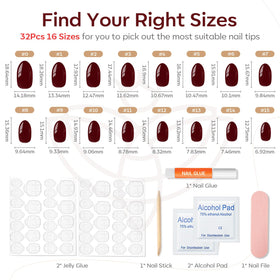 modelones layout of glue, adhesive tabs, file, stick, and prep pads showing convenience