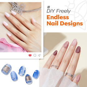 modelones press‑on demo applied to fingers for quick at‑home sets
