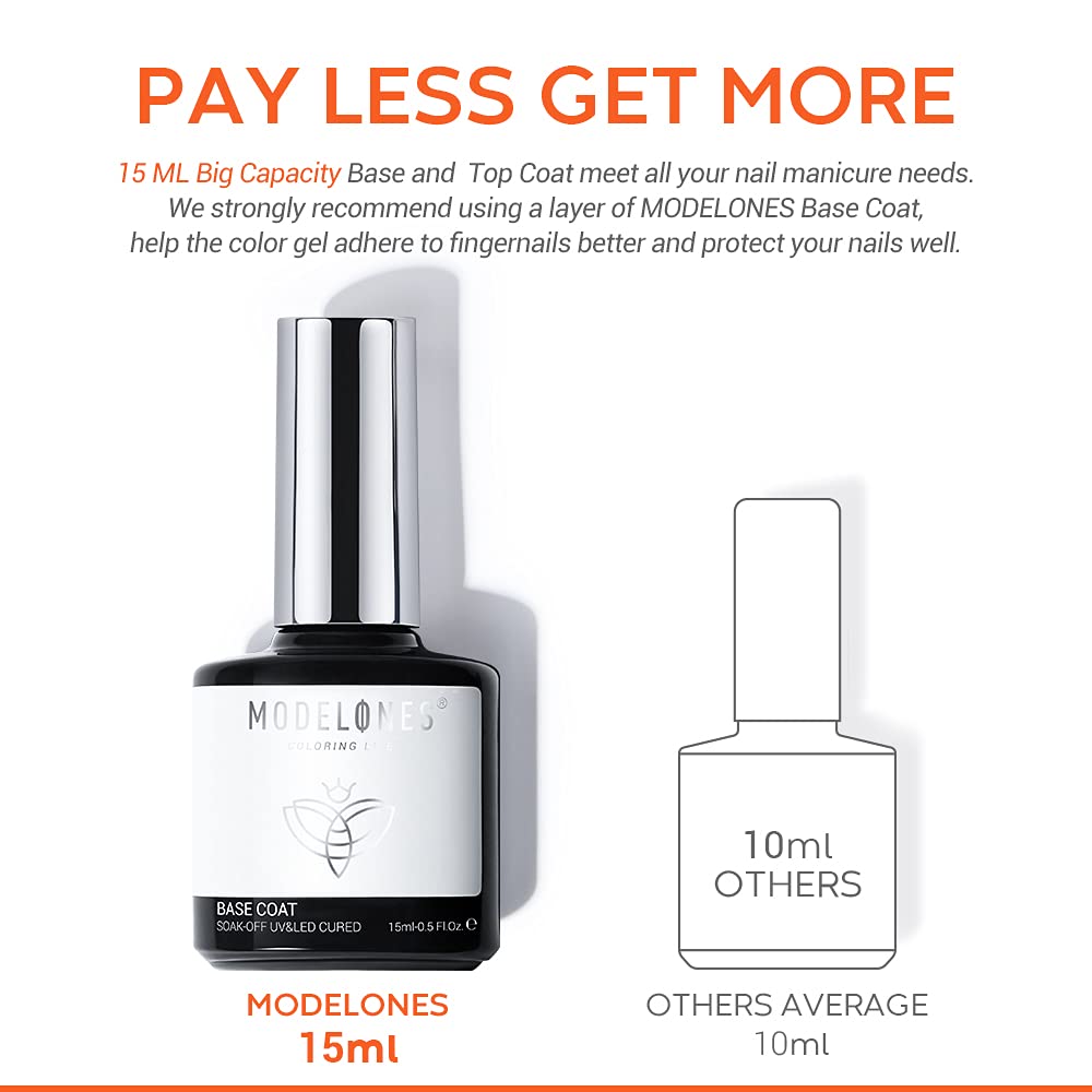 modelones base coat cured nail glossy finish highlighting long-lasting shine