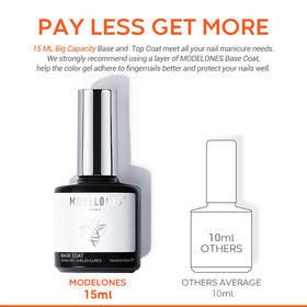 modelones base coat cured nail glossy finish highlighting long-lasting shine
