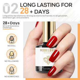 modelones base coat applied on nail in hand for better adhesion benefit