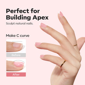 modelones before and after extension showcasing stronger, sculpted nails