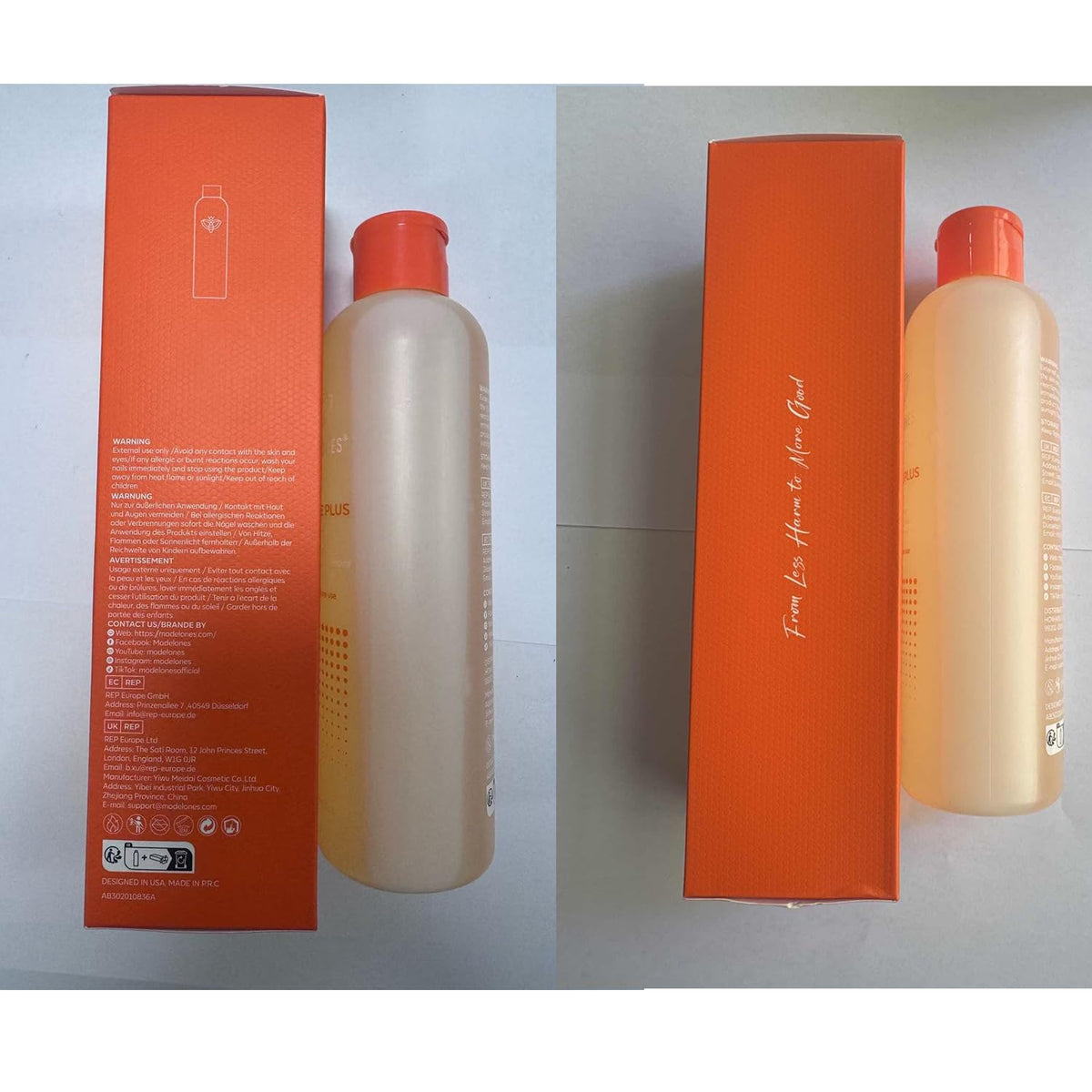 modelones before and after gel removal showing clean nails and restored condition