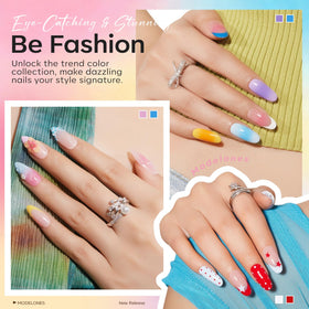 modelones before and after manicure comparison showing long-lasting professional results