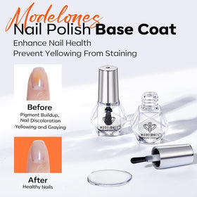 modelones before and after nails comparison showing improved shine and reduced chips