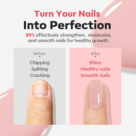 modelones side-by-side before and after nails showing repaired appearance benefit