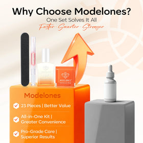 modelones before and after repaired nails shows improved appearance