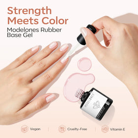 modelones before and after weak nails demonstrating strengthened, smoothed nail surface