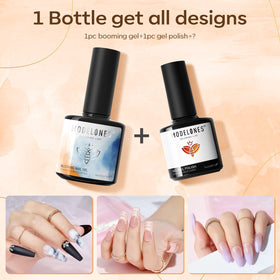 modelones floral print manicure using blooming gel for soft watercolor-like petals