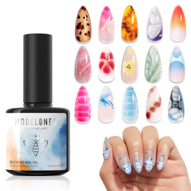 modelones clear blooming gel bottle front view showing brand and easy application benefit