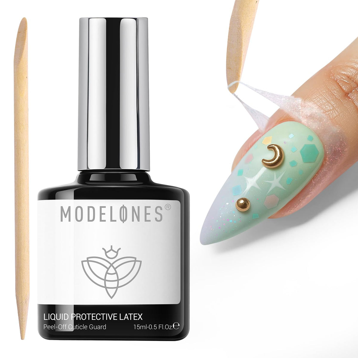 modelones bottle front view showing 15ml size and neat packaging benefit
