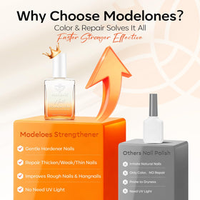 modelones bottle size scale in hand illustrating travel-friendly benefit