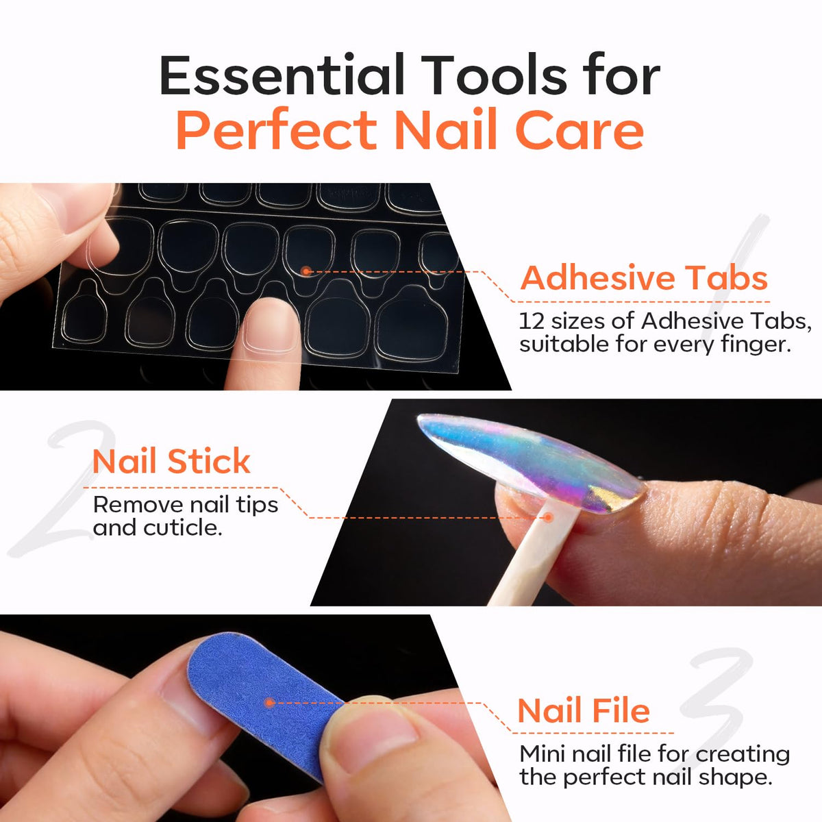 modelones transparent box with press-on nails visible for easy display